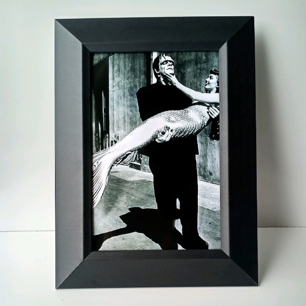 Frankenstein Mermaid Monster universal beautiful woman Fun funny retro frame pho - Picture 7 of 9